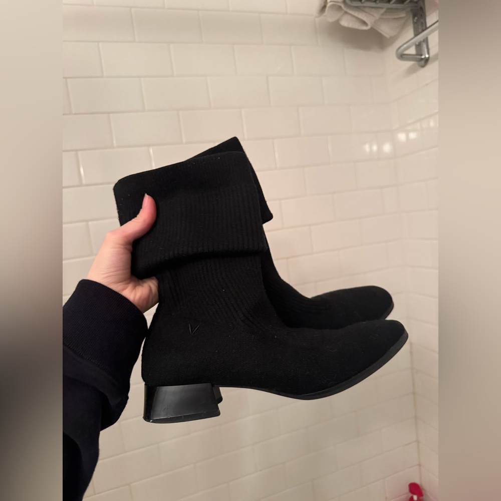 Black Knit Adjustable Over the Knee Boots